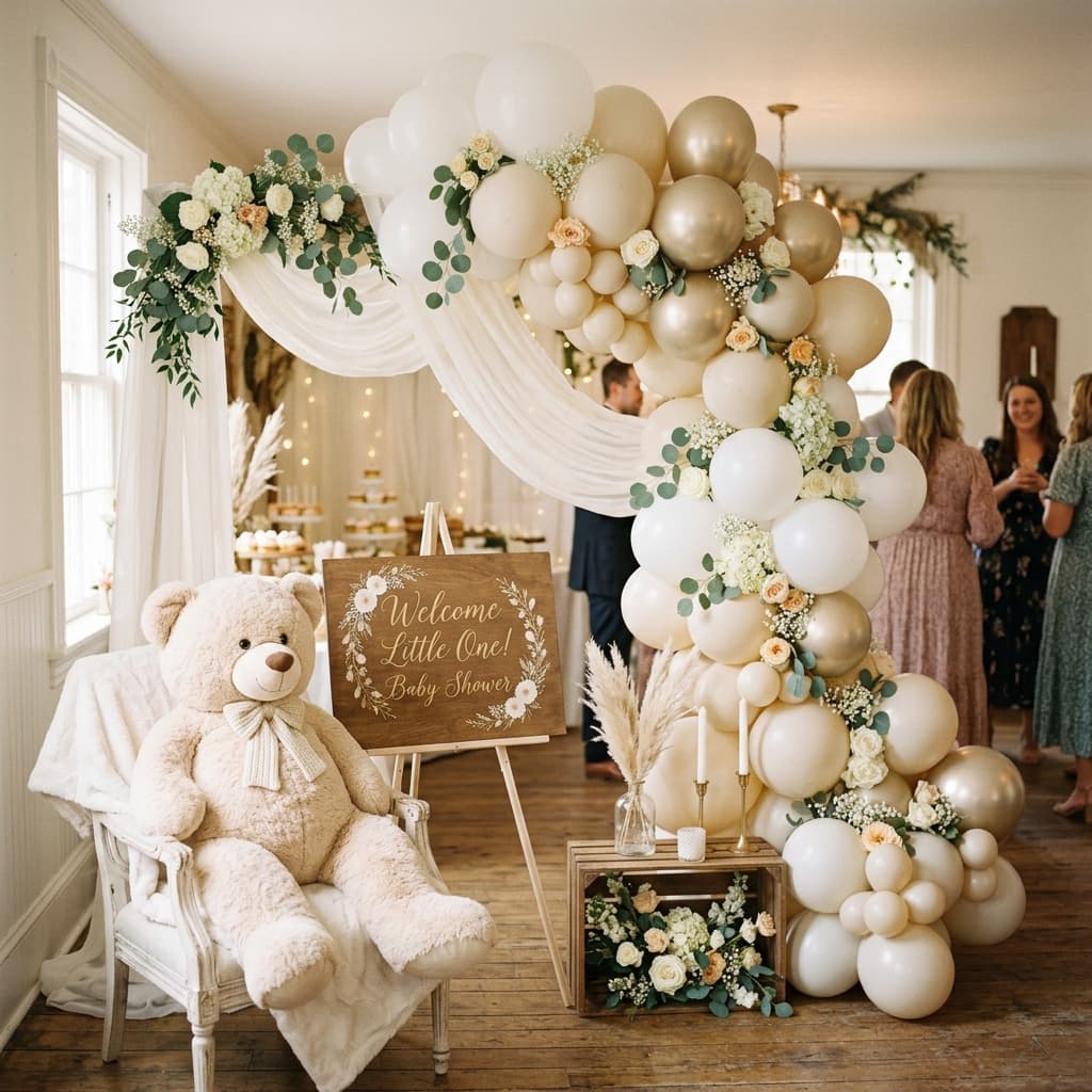 Dreamy Cloud Baby Shower Setup
